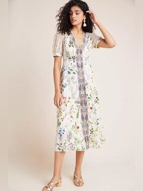Anthropologie Geisha Designs Donna floral print Midi dress Size Medium